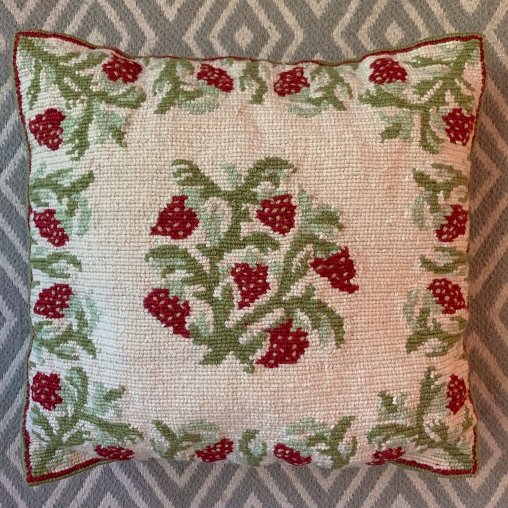 Homemade Wool Needlework Pillow Athens Greece